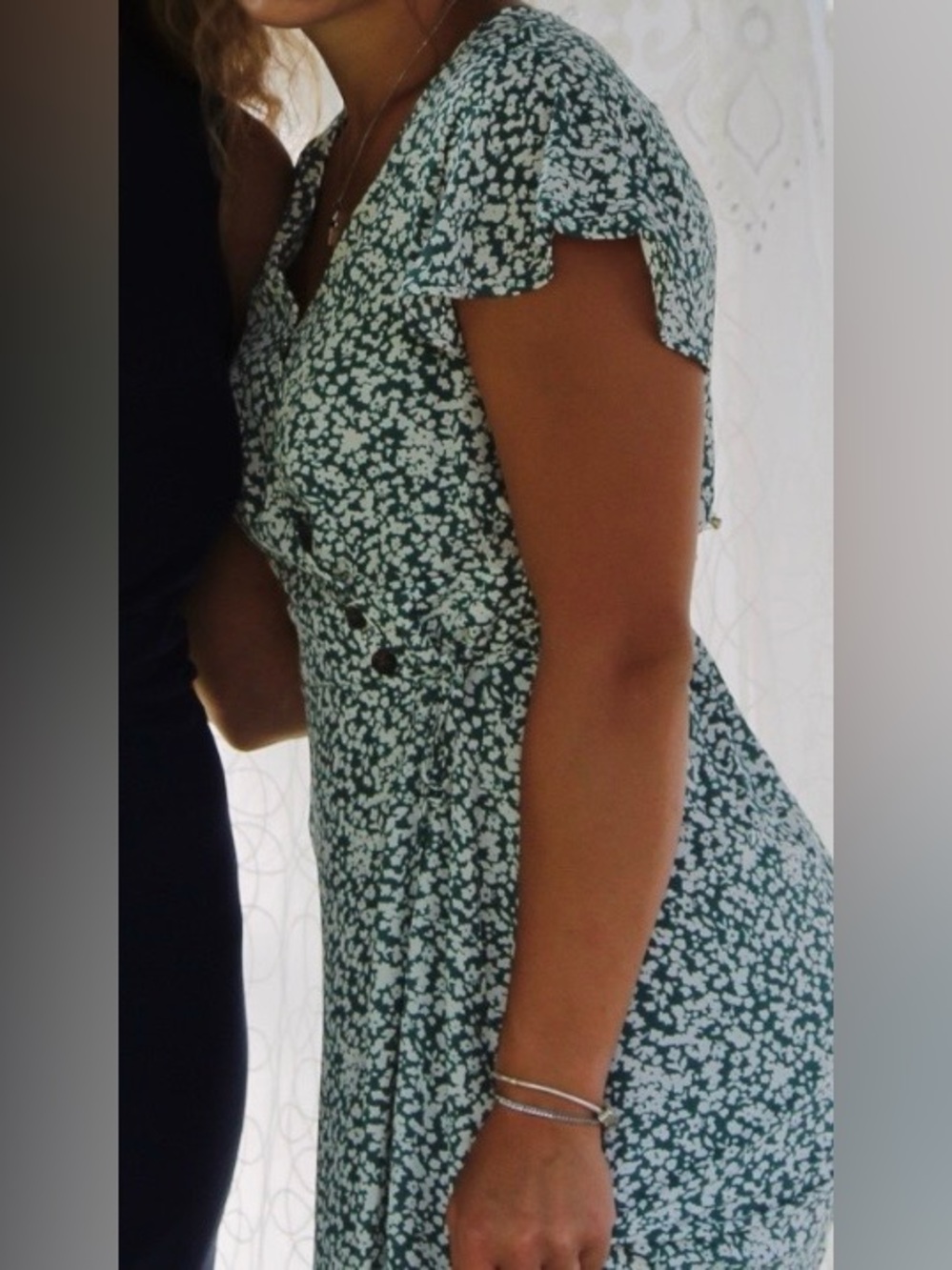 Sienna Sky Teal Floral Button-Front Dress